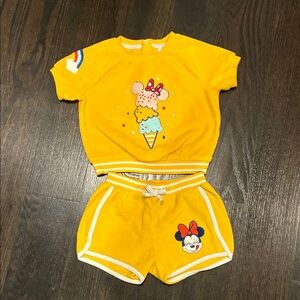 Disney Baby Yellow Snap-Button Outfit